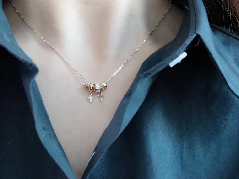 14k 18k 십자가참 멀티 서클링 목걸이