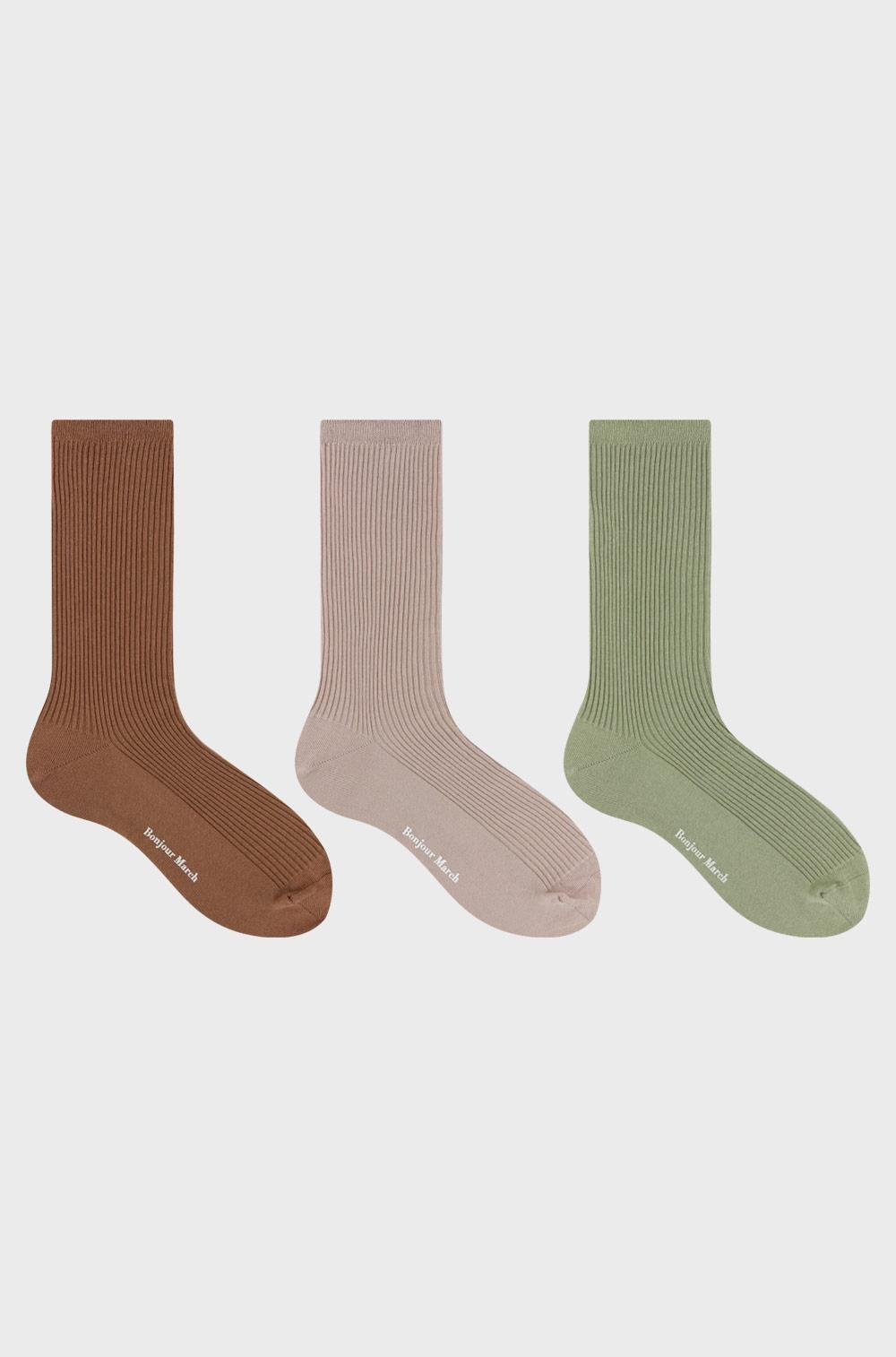 Bonjourmarch jardin rib socks