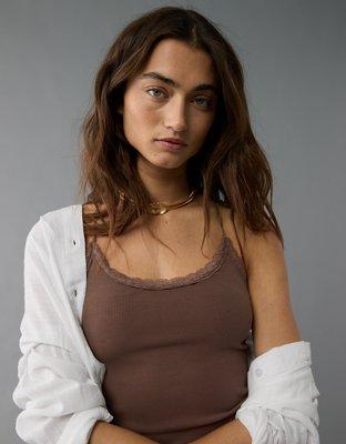AE Strappy Go Lucky Cropped Lace Tank Top