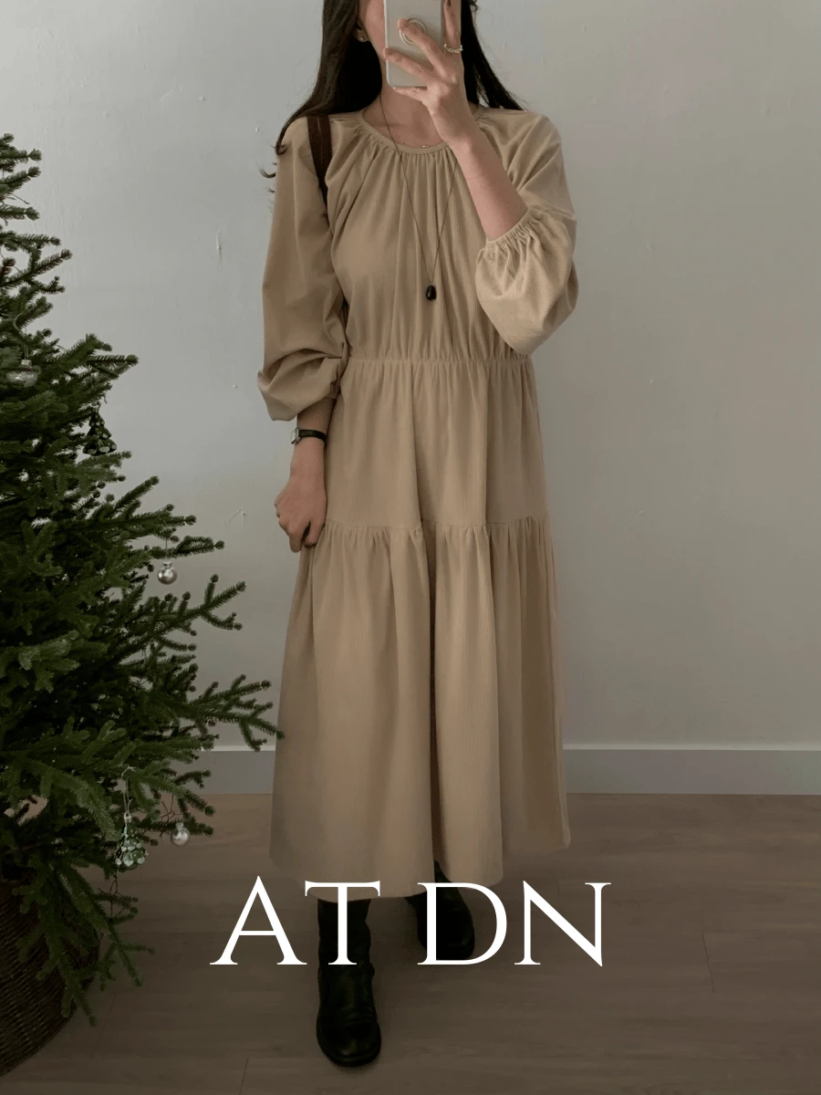 (자체제작,허리밴딩) 웜 루아르 원피스 (2 colors)