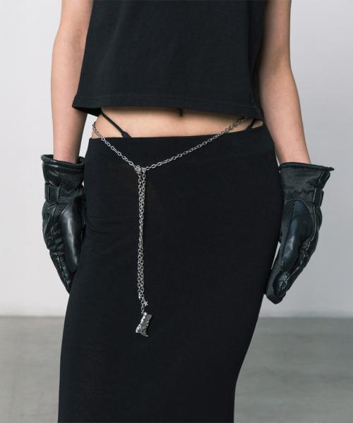 WRINKLE BOOTS CHAIN STRAP SILVER