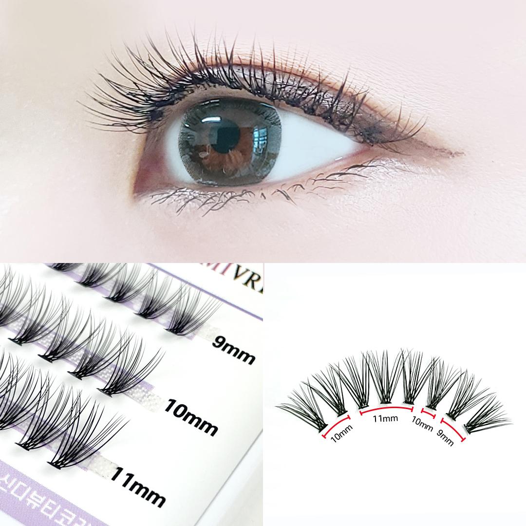 풍성한 볼륨 연출 가능 인조 부분 가닥 속눈썹 미브린 20가닥 샤인래쉬 단품