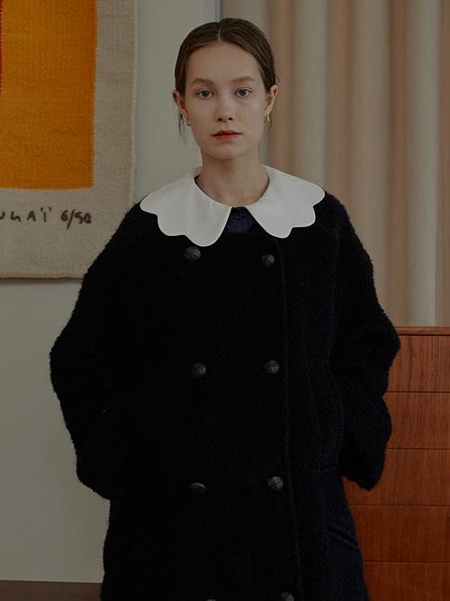 [윤승아, 보라끌레르 착용]Merry Double-breasted Wool Coat_Black