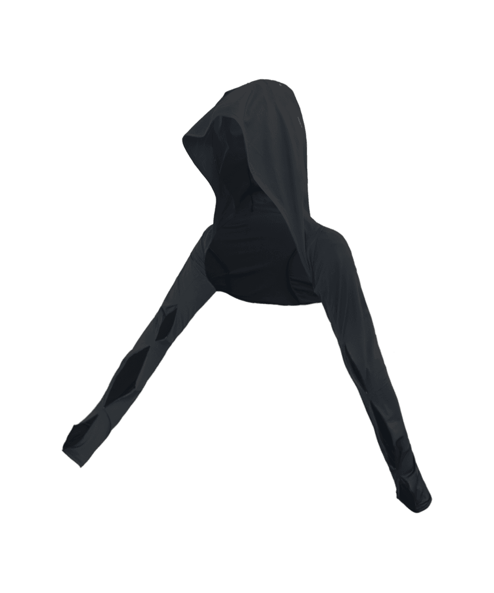 FILA X OJOS Cutout Hoodie Rash Guard / Black