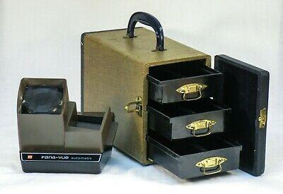 빈티지 GAF PANA-뷰 슬라이드 뷰 1950년대 B & J 3-트레이 케이스 + 50 슬라이드 b48c ST135