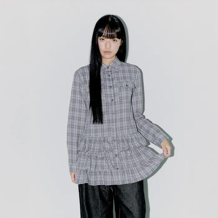 FRILL POCKET SHIRTS DRESS, TAUPE