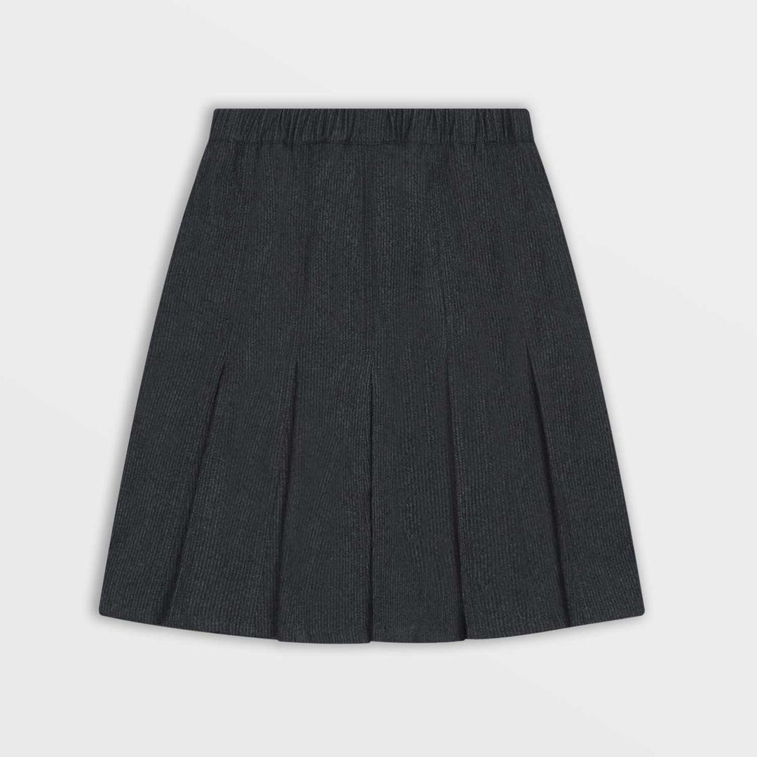 [Restock] Two Button Pleats Wool Skirt (Black)