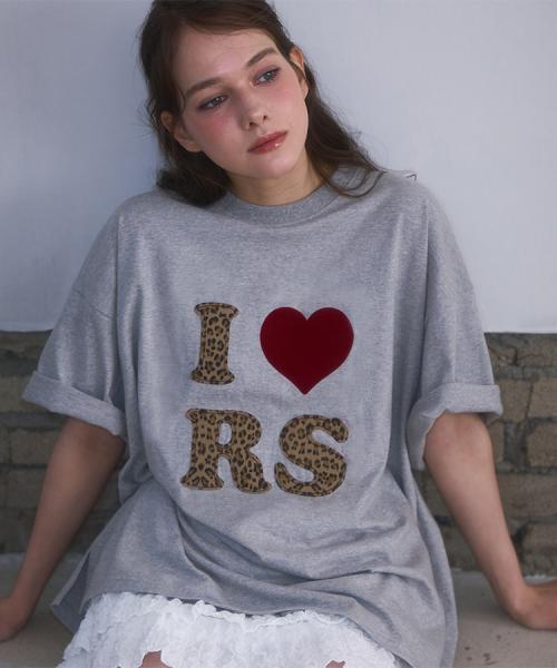 Leopard Heart T-shirt [Gray]