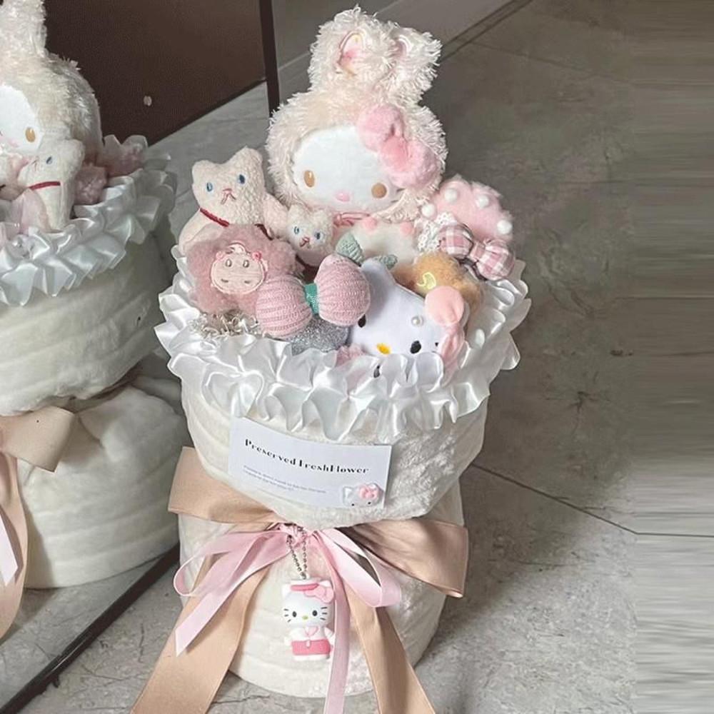 헬로키티 인형꽃다발 산리오 조화 핑크 레이스 키티 졸업식 기념일 생일 선물 꽆다발