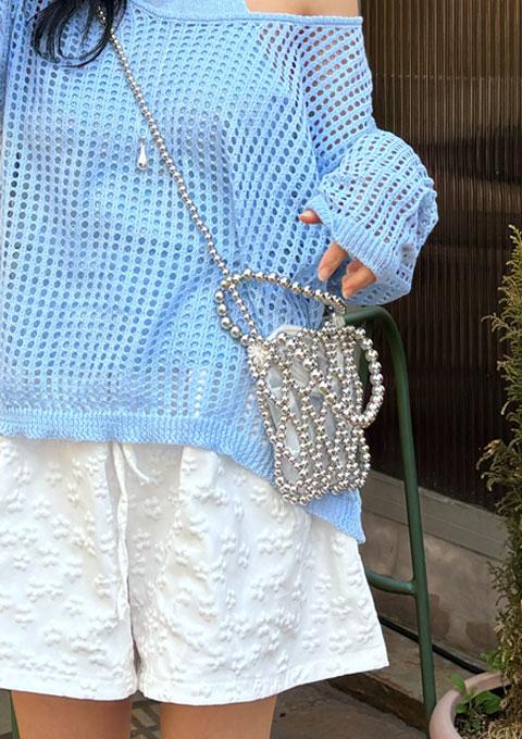 시스루 미니 진주백 (2color)