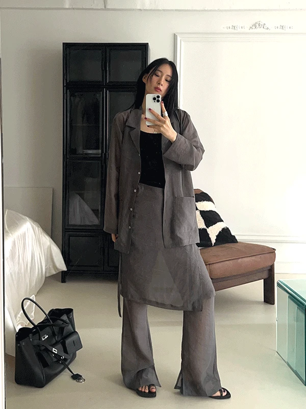 Tencel sheer set-up shirt