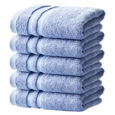 소프트터치 호텔수건 190g 뱀부얀, 블루, 5개