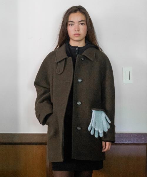 CLASSIC WOOL HALF COAT BROWN