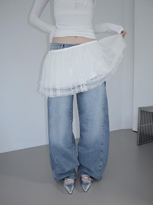 FLAT DENIM PANTS, 2color
