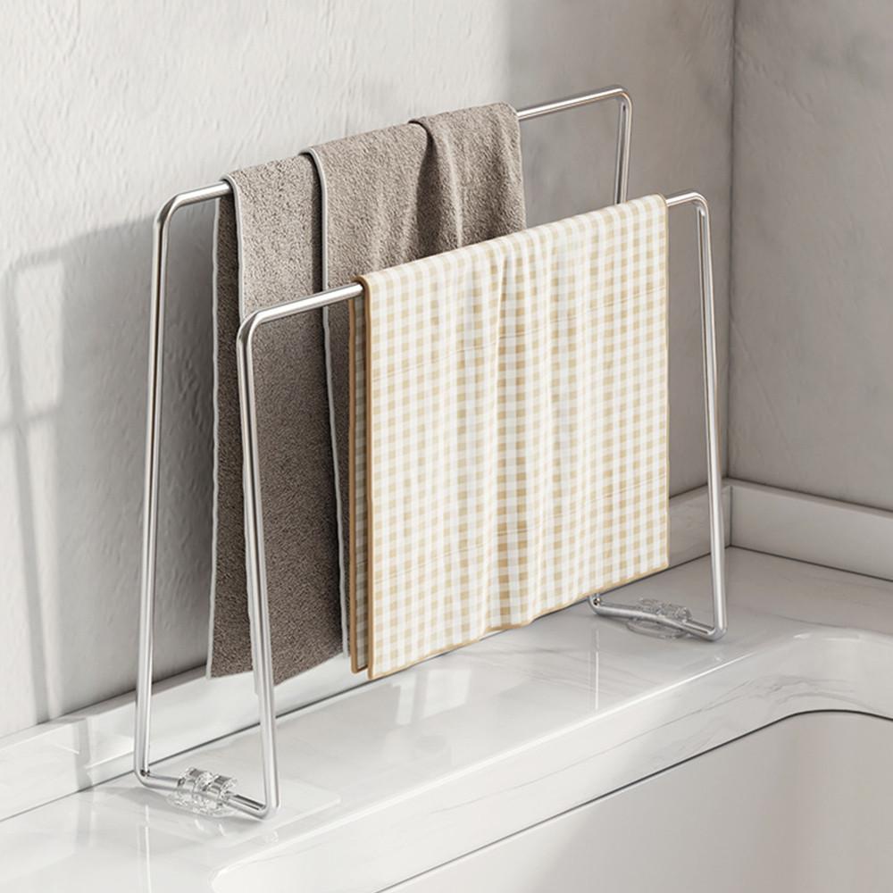 스텐 틈새 2단 행주건조대 주방 싱크대 행주 걸이 수세미 거치대 꽂이
