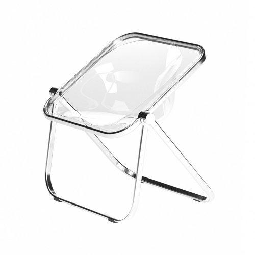 플로나 체어 - 투명/크롬