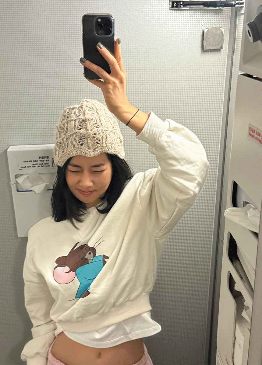 아몬드 뜨개 비니