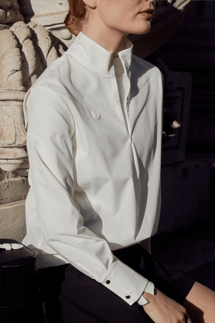 윈드 하프집업 블라우스_화이트