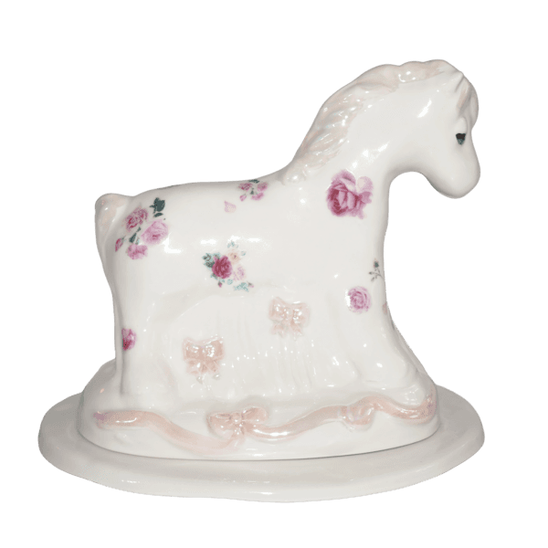 Floral Pony Figurine ( with Jewelry dish )