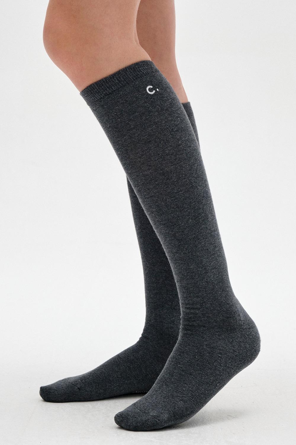 Logo Knee Socks (Charcoal)