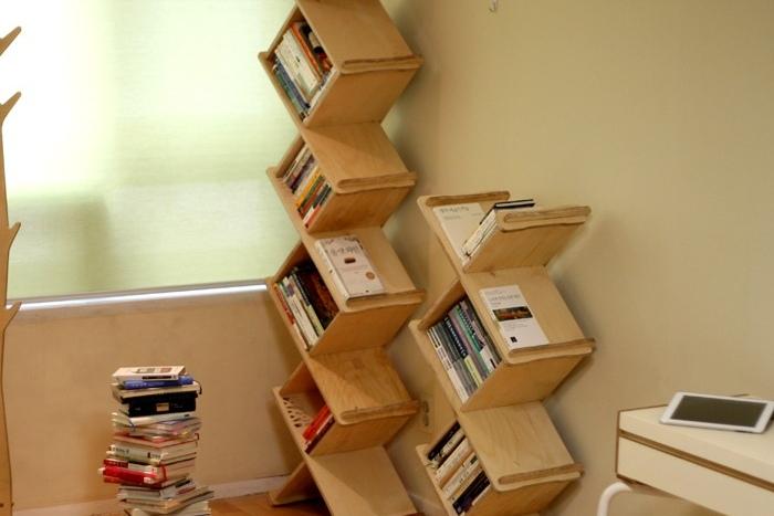 지그재그 자작 북선반 1단 단위 구매