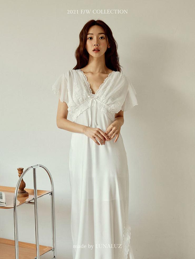 여성 프린 샤틴 원피스(민소매브이넥) 21-08231