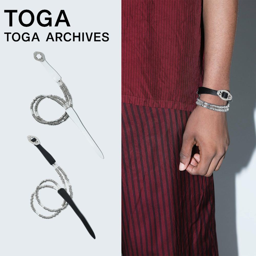 토가 비즈 더블 뱅글 가죽 팔찌