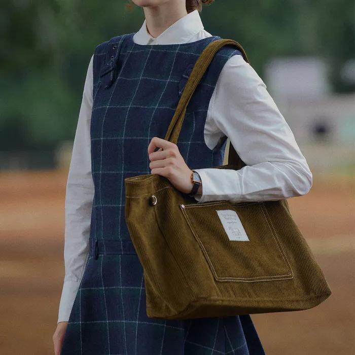 FOLLY ECO BAG [KHAKI - CORDUROY]