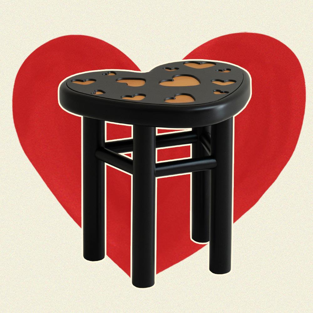 NEW 하트 스툴(블랙)
