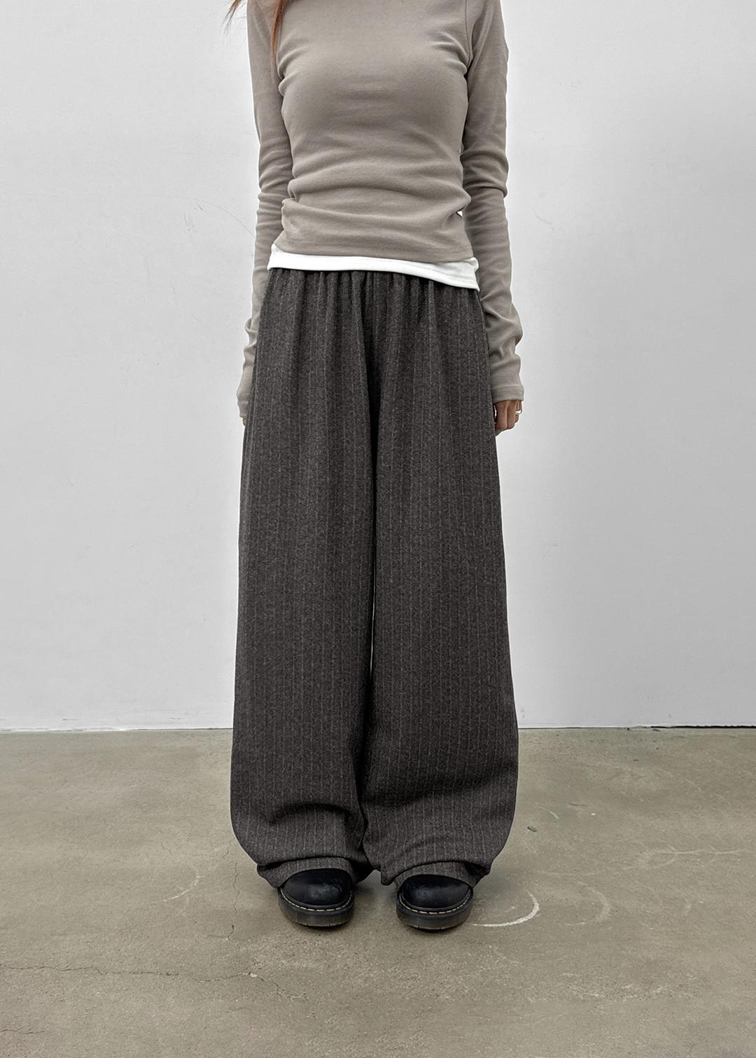 블랙업 [MADE] 아보네 스트라이프 밴딩팬츠