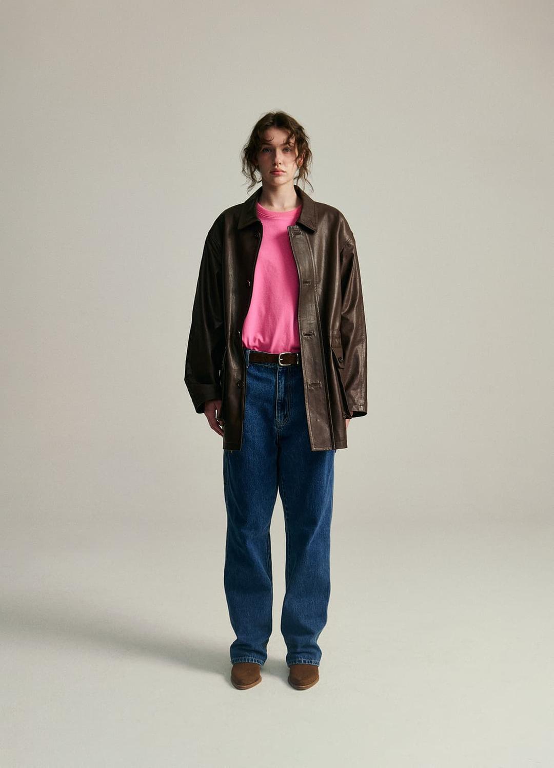 더바넷 뎁 램스킨 레더 캠프 스트링 코트 브라운 | 후루츠패밀리