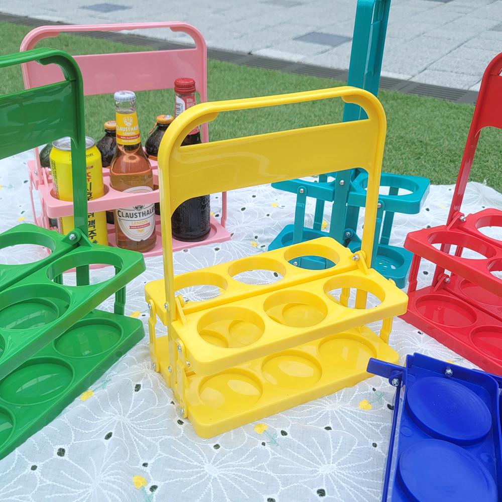 피크닉 폴딩 음료 캐리어 6구 맥주 커피 트레이