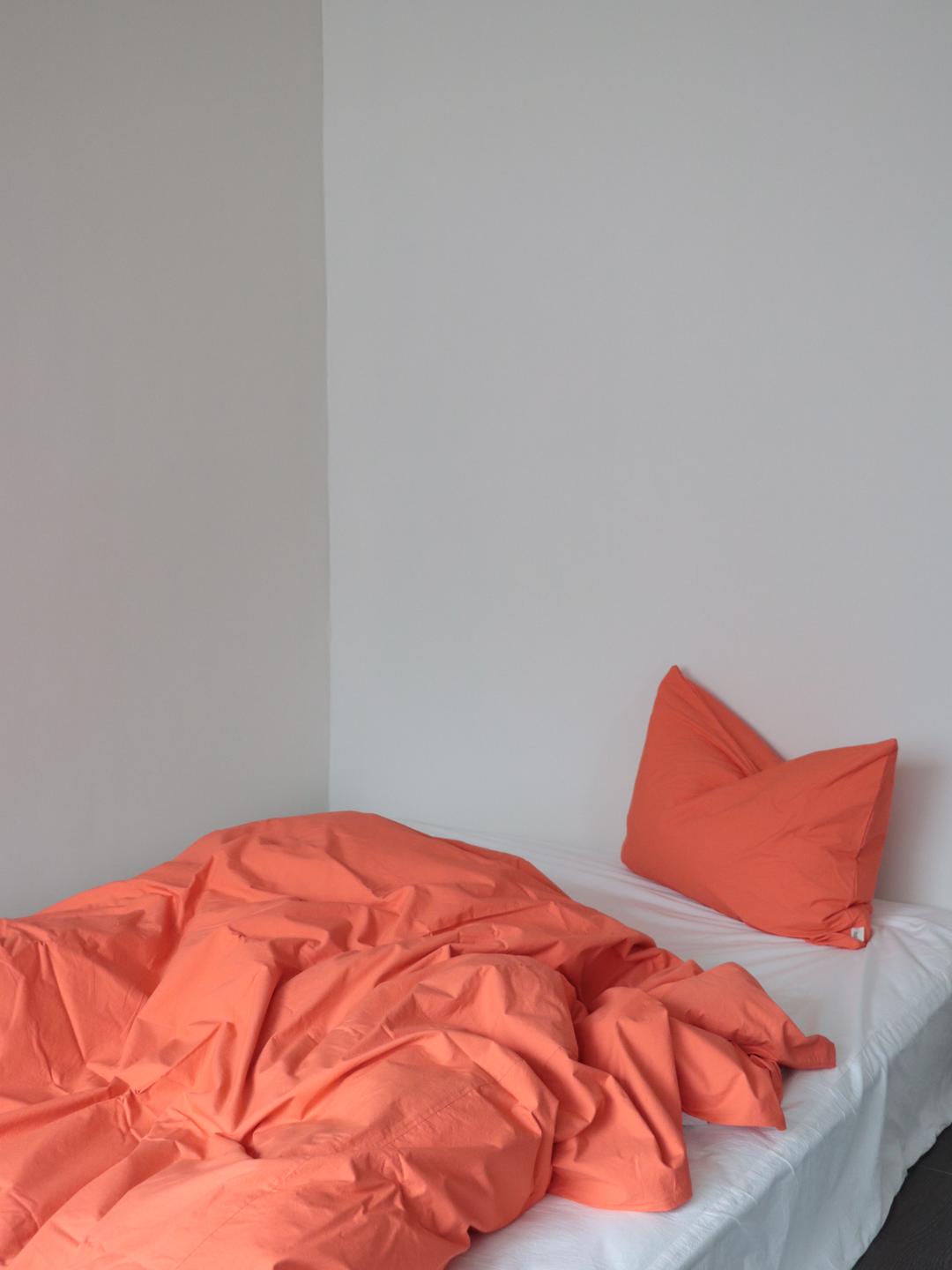 Orange cotton bedding