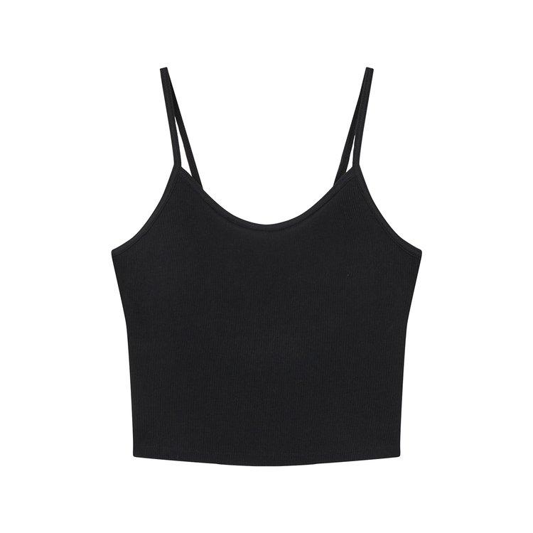 여 코튼립 롱 크롭브라