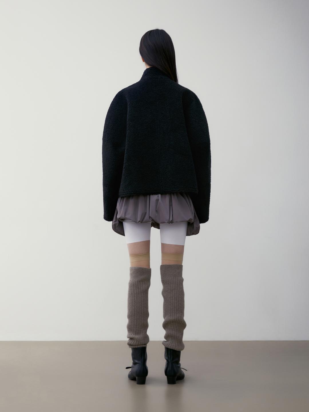 SHORT SHEARLING REVERSIBLE COAT_BLACK