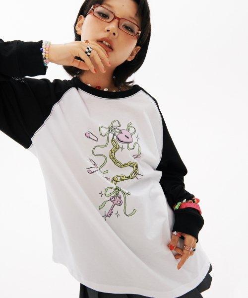 Heart Key Raglan Long sleeve [Black]