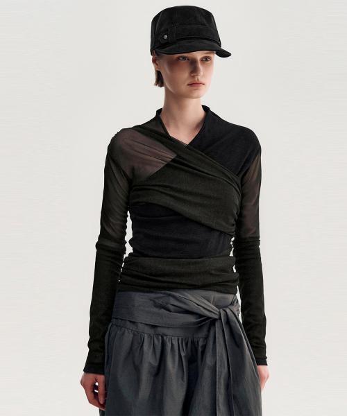 Layered Long Sleeve Top _ BLACK