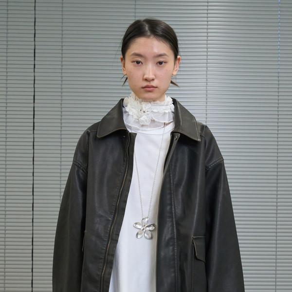 [4월 순차 출고] Pigment Washed Leather Jacket (Brown)