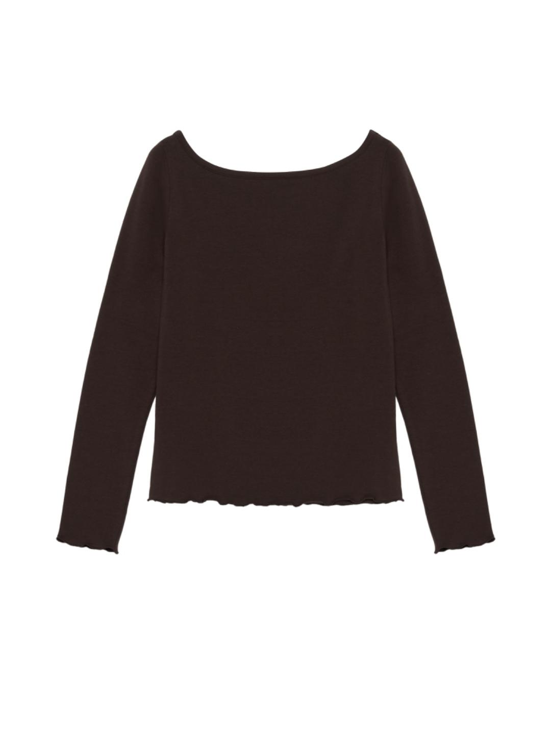 U-Neck Long Sleeve - Brown