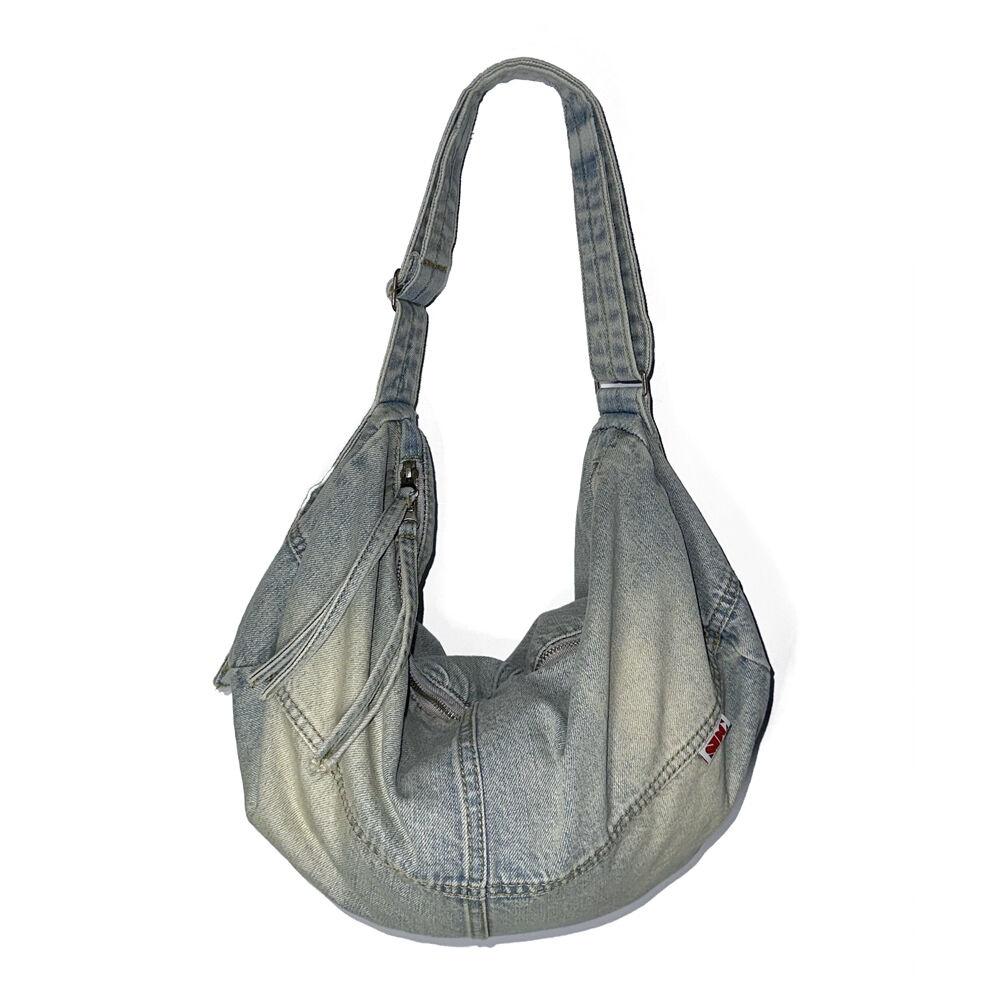 Washed Denim Duffle Bag Washed Blue