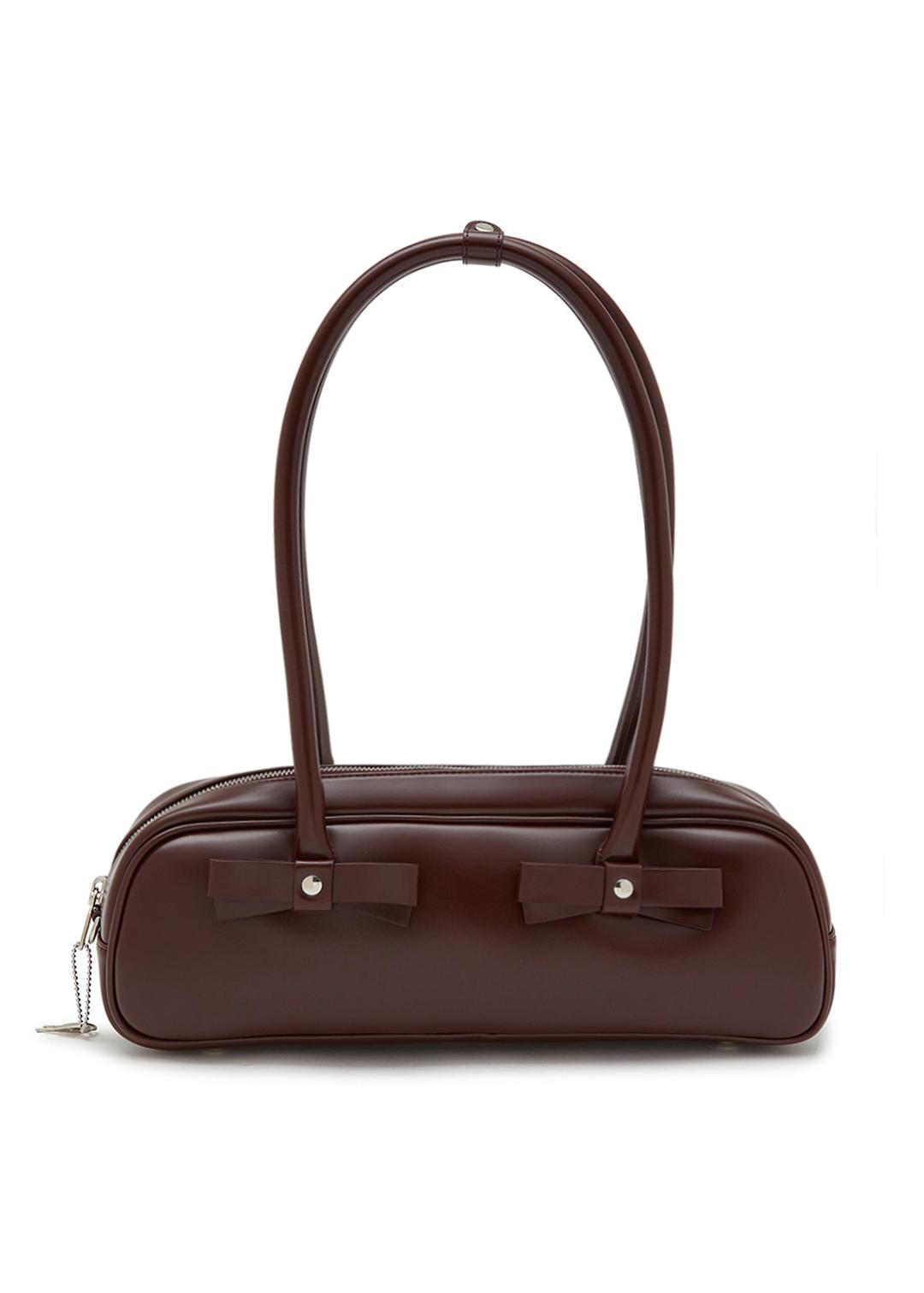 RIBBON BAGUETTE BAG (SMALL) - BURGUNDY