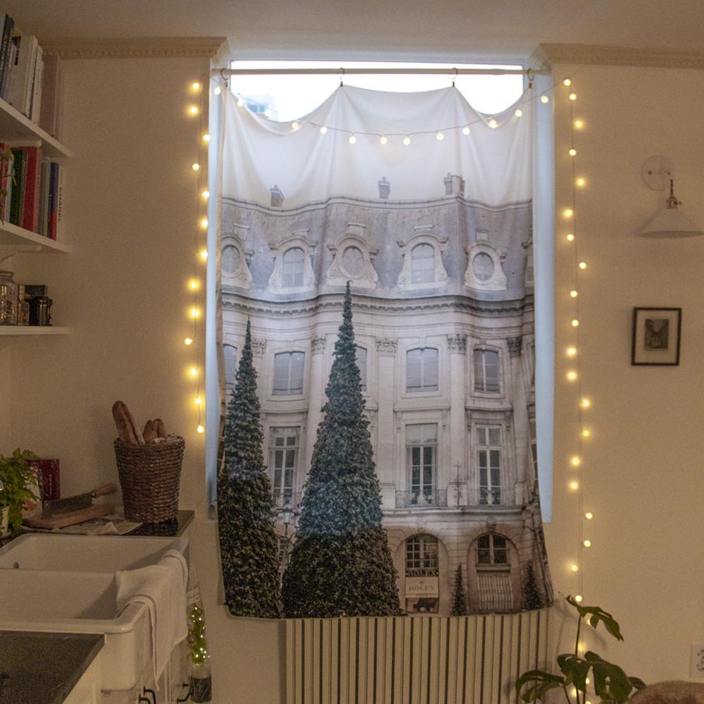 윈터인유럽 파리 패브릭포스터 커튼 크리스마스 벽장식 벽트리  3size