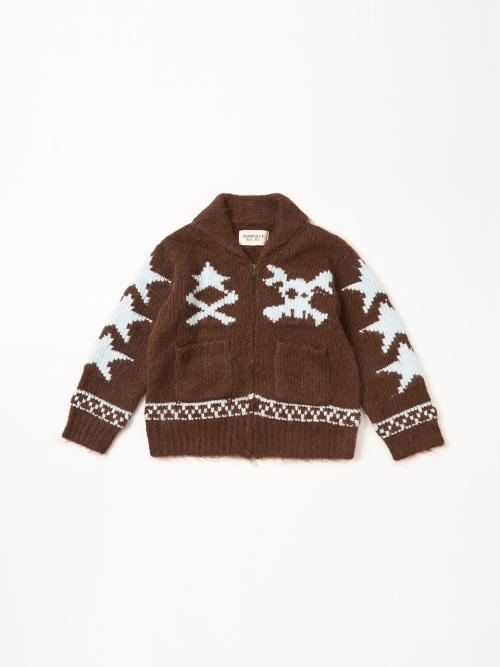 80S VINTAGE COWICHAN CARDIGAN, BROWN