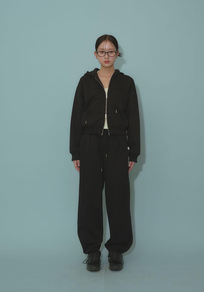 LACE 2WAY SWEATPANTS-BLACK