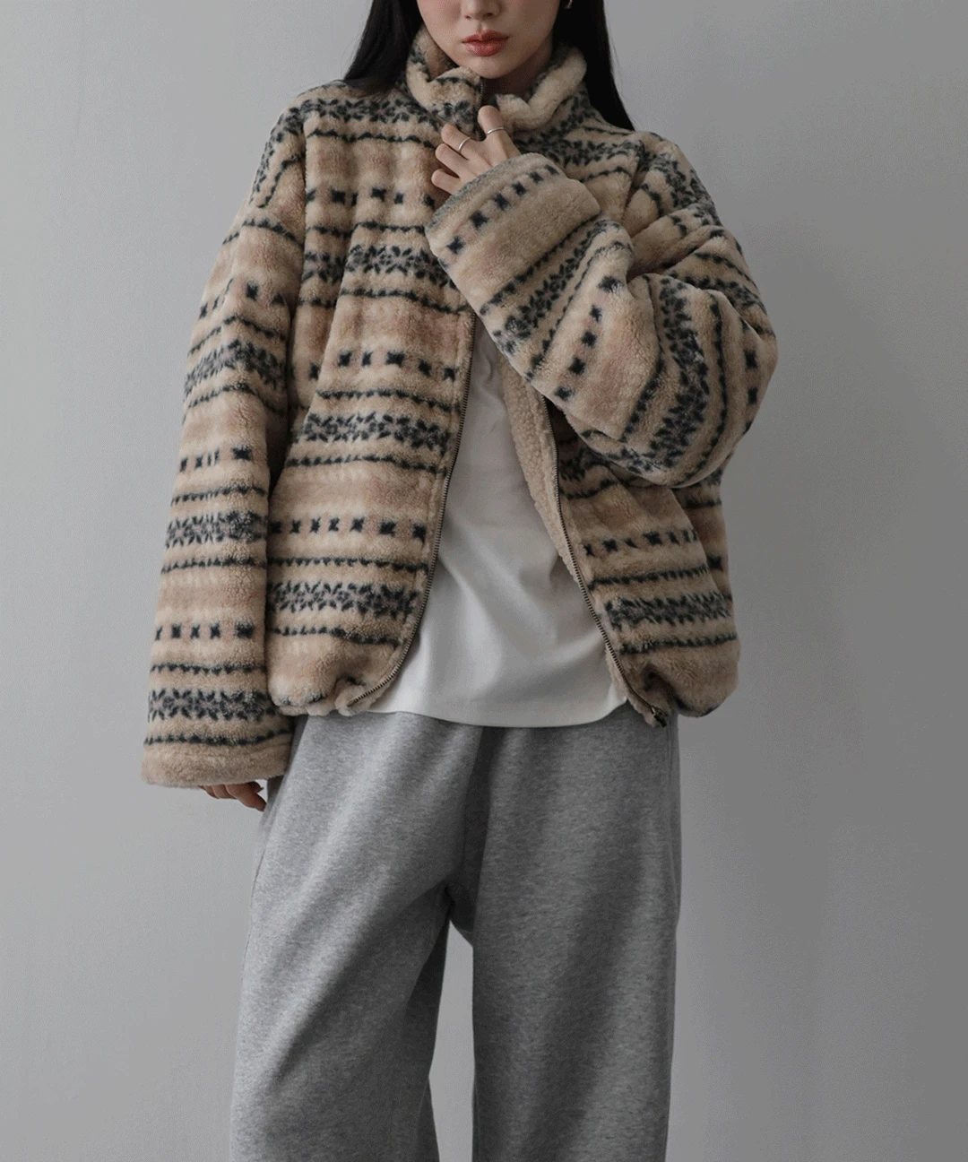 노르딕 플리스 점퍼