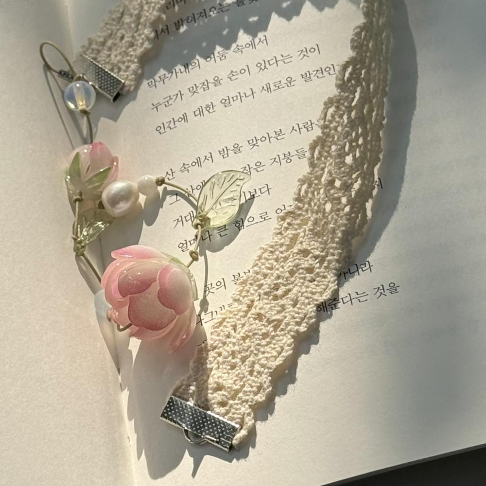 장미 책갈피 꽃갈피 비즈책갈피 핸드메이드 북마크