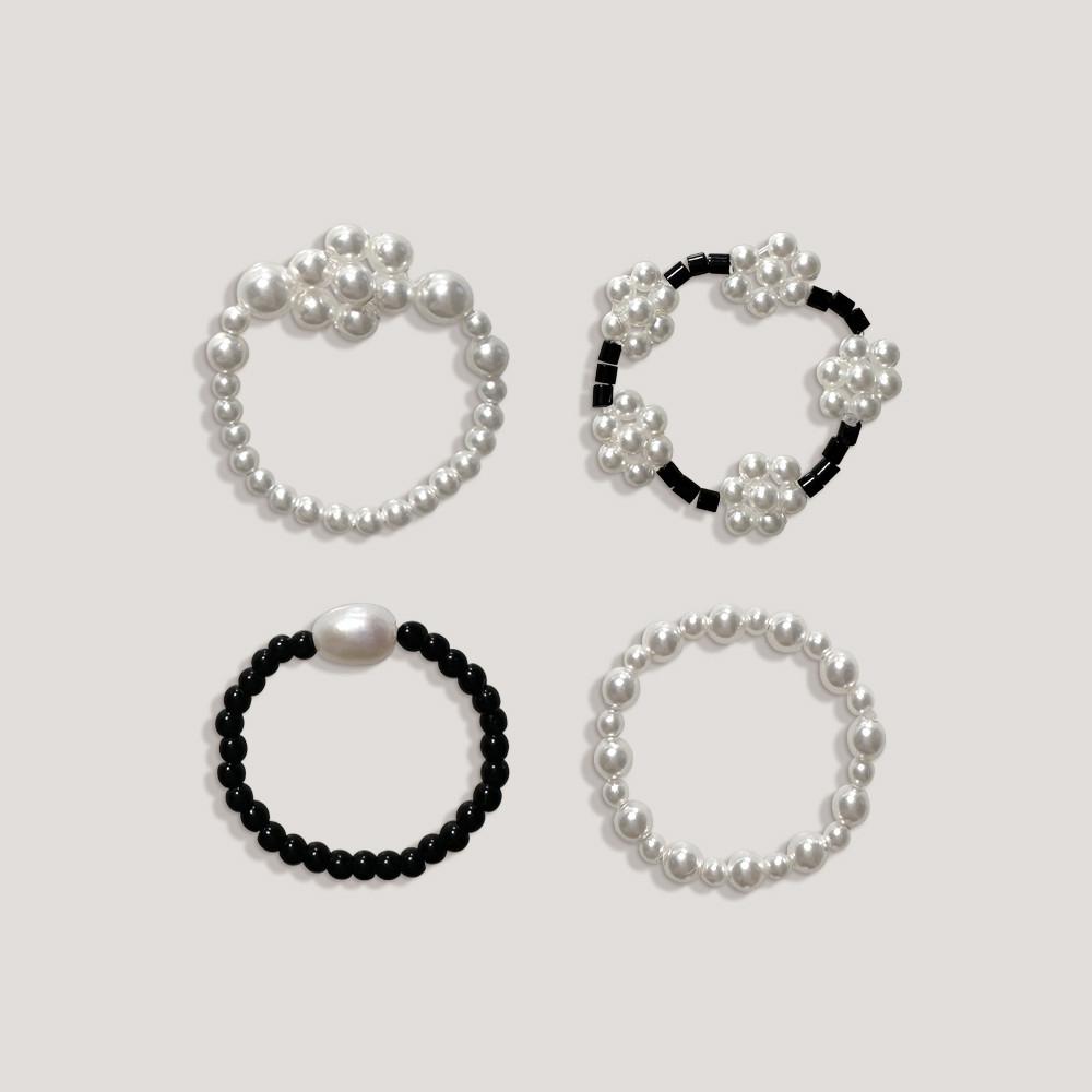 [어리틀티클] 코코 시리즈 - 비즈반지 4set