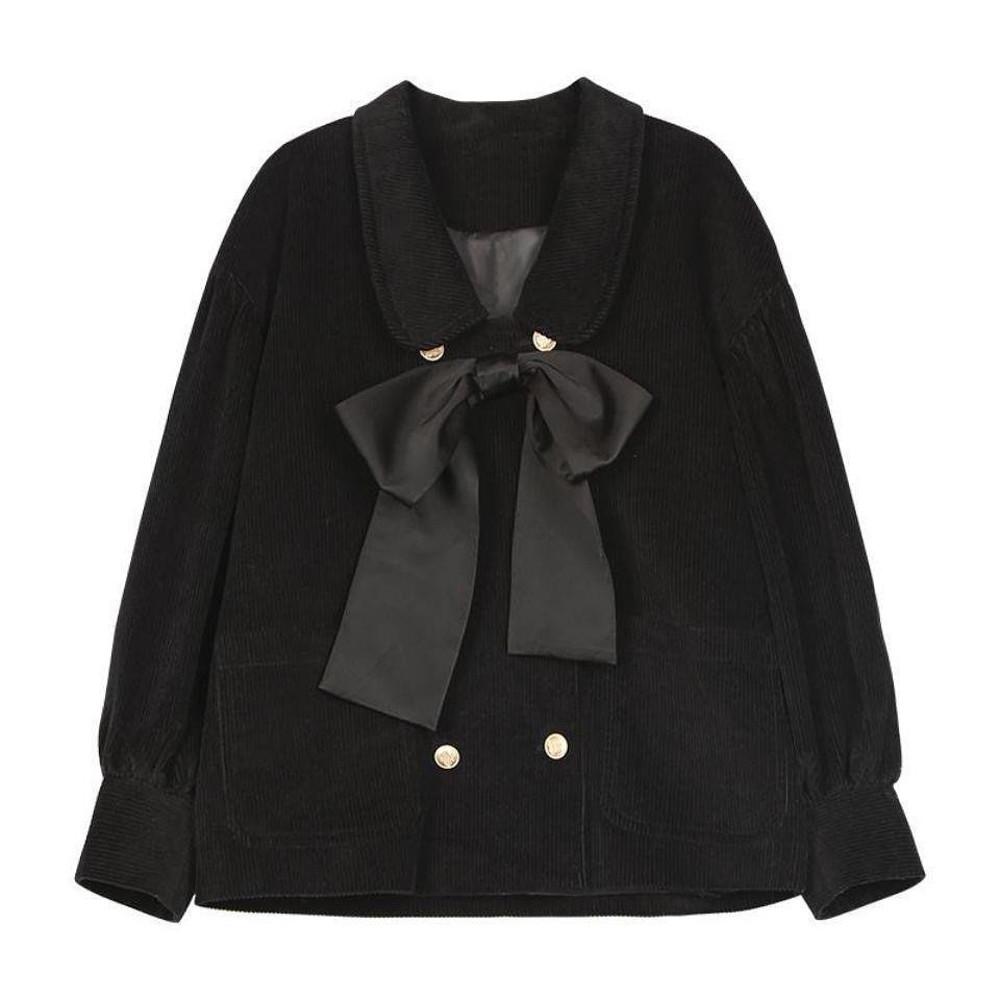 양산형 지뢰계 쿠로 리본 숏 코트