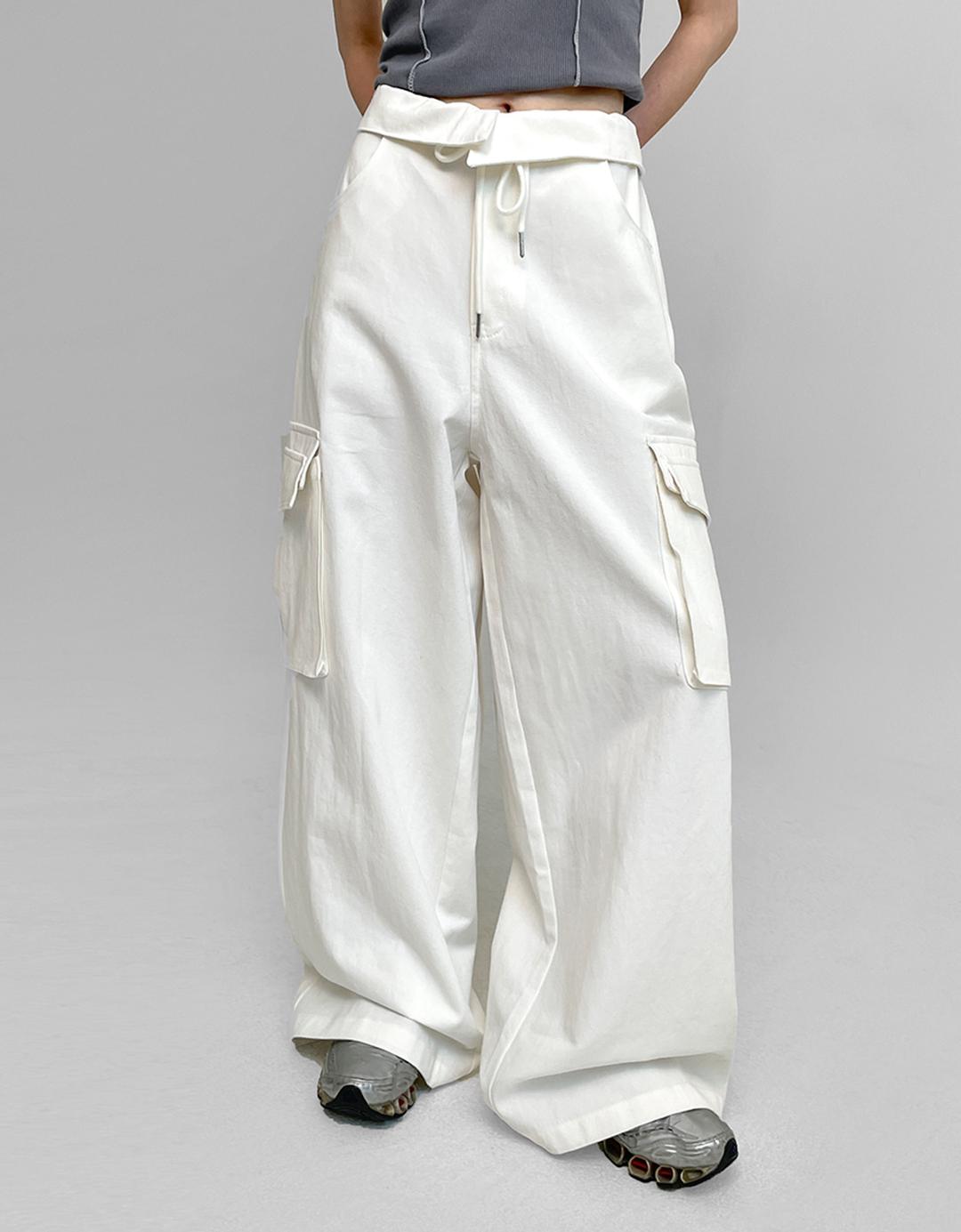코톰 와이드 코튼 카고팬츠