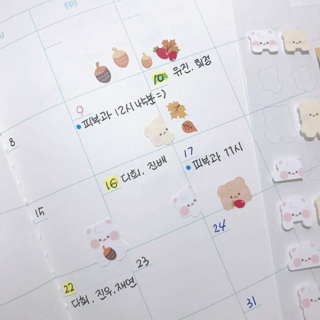 구름이 위클리 씰스티커 , 베어 스티커